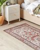 Teppich Baumwolle mehrfarbig Bumenmuster 80 x 150 cm Kurzflor BINNISZ Bild 3