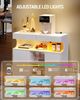Sideboard, Küchenschrank mit Steckdosenleiste und LED-Licht, Aufbewahrungsschrank, 2 Schubladen und 2 Türen, Verstellbaren Regalen, Buffetschrank, Esszimmer, Küche, 35×100×85cm, Weiß Bild 5