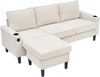 3-Sitzer-Sofa mit zwei Getränkehaltern,USB- und Typ-C-Anschlüssen, Beige Bild 2