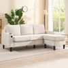 3-Sitzer-Sofa mit zwei Getränkehaltern,USB- und Typ-C-Anschlüssen, Beige Bild 3
