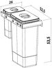 EKOTECH Abfallsammler 33 (1x26 + 1x7) Liter FREE JAZZ Inox für 30 cm Schrankbreite Bild 2