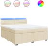 vidaXL Boxspringbett mit Matratze Creme 180x200 cm Stoff 3289452 Bild 2