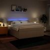 vidaXL Boxspringbett mit Matratze Creme 180x200 cm Stoff 3289452 Bild 5