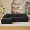 Modulares Sofa 65cm×252,5cm×163cm in Schwarz mit Memory-Schaum und abnehmbaren Kissen Bild 5