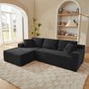 Modulares Sofa 65cm×252,5cm×163cm in Schwarz mit Memory-Schaum und abnehmbaren Kissen Bild 2
