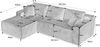 Modulares Sofa 65cm×252,5cm×163cm in Schwarz mit Memory-Schaum und abnehmbaren Kissen Bild 4