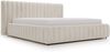 GRAINGOLD Bliss Polsterbett 180x200, Doppelbett, Bett mit Kopfteil, Bettkasten, Velour-Stoff, Beige Bild 2