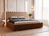 GRAINGOLD Astra Doppelbett 200x200, Polsterbett mit Kopfteil und Bettkasten, Samt-Stoff, Braun Bild 3
