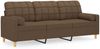 vidaXL 3-Sitzer-Sofa mit Zierkissen Braun 180 cm Stoff 3200793 Bild 2