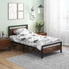 MODFU Metallbett mit Lattenrost, Stahlrahmen in Schwarz matt und MDF in Walnussoptik, 90x200 cm Bild 3