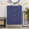 UEV Kommode mit 4 Schubladen 2er Set, Sideboard für Kleidung Dokumente Spielzeug (Mehrzweckschrank Holz, 2 Kommode, 120 x 34 x 91 cm), Schmal Beistellschrank für Wohnzimmer Schlafzimmer Flur Bild 2