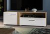 TV Lowboard 150 cm in Eiche Castello Nb. mit weiß Hochglanz AKRON-131 MDF Front mit edler Fräsung, B/H/T: ca. 150/47/42 cm Bild 4