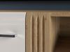 TV Lowboard 150 cm in Eiche Castello Nb. mit weiß Hochglanz AKRON-131 MDF Front mit edler Fräsung, B/H/T: ca. 150/47/42 cm Bild 2