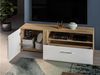 TV Lowboard 150 cm in Eiche Castello Nb. mit weiß Hochglanz AKRON-131 MDF Front mit edler Fräsung, B/H/T: ca. 150/47/42 cm Bild 5