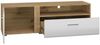 TV Lowboard 150 cm in Eiche Castello Nb. mit weiß Hochglanz AKRON-131 MDF Front mit edler Fräsung, B/H/T: ca. 150/47/42 cm Bild 3