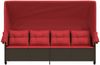 Sonnenliege, Gartenliege mit Dach und Kissen Braun Poly Rattan Bild 5