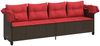 Sonnenliege, Gartenliege mit Dach und Kissen Braun Poly Rattan Bild 4