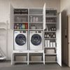 Roomart Waschmaschinenschrank / Überbauschrank - SERIE 3 – 194 cm breit – für Waschküche & Hauswirtschaftsraum – mit Schubladen & Ausziehbrett • Weiß Bild 4
