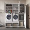 Roomart Waschmaschinenschrank / Überbauschrank - SERIE 3 – 194 cm breit – für Waschküche & Hauswirtschaftsraum – mit Schubladen & Ausziehbrett • Weiß Bild 5