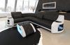 Ecksofa Genua L Form - Büffelleder - schwarz-weiß - Links Bild 3