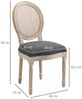 HOMCOM Esszimmerstuhl Küchenstuhl mit Rattan-Rückenlehne, Leinenoptik (Gepolsterter Polsterstuhl, 2 St), für Wohnzimmer, Esszimmer, Grau Bild 2