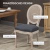 HOMCOM Esszimmerstuhl Küchenstuhl mit Rattan-Rückenlehne, Leinenoptik (Gepolsterter Polsterstuhl, 2 St), für Wohnzimmer, Esszimmer, Grau Bild 3