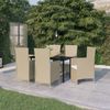 vidaXL 7-tlg. Garten-Essgruppe mit Auflagen Beige 3099465 Bild 1