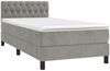 vidaXL Boxspringbett mit Matratze Hellgrau 90x190 cm Samt 3141455 Bild 3