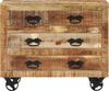 Sideboard, Kommode mit 3 Schubladen 80x30x65 cm Massives Raues Mangoholz j1884p Bild 3