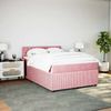 vidaXL Boxspringbett mit Matratze Rosa 160x200 cm Samt 3287793 Bild 3