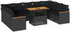 vidaXL 10-tlg. Garten-Sofagarnitur mit Kissen Schwarz Poly Rattan 3327527 Bild 2