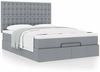 vidaXL Ottoman-Bett mit Matratze Hellgrau 140x190 cm Stoff 3313320 Bild 4