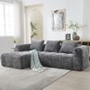 Ecksofa, Chenille mit Chaiselongue & Seitentaschen, 250 x 158 x 60 cm, Grau Bild 4