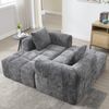 Ecksofa, Chenille mit Chaiselongue & Seitentaschen, 250 x 158 x 60 cm, Grau Bild 2