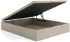 Vente-unique - CENOVAS Lattenrost und Bettrahmen Holz, PlatteStoff Beige - B 160,8 cm x H 35,2 cm x L 201 cm Bild 5