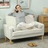 2-Sitzer-Sofa 130 x 74,5 x 82 cm – gepolstertes Sofa mit Samtoptik, Kautschukholzbeinen und Tufting Bild 2