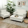 2-Sitzer-Sofa 130 x 74,5 x 82 cm – gepolstertes Sofa mit Samtoptik, Kautschukholzbeinen und Tufting Bild 3