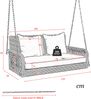 Merax Hollywoodschaukel, Gartenschaukel, Gartenmöbel-Set, Beigefarbenes Rattan, graues Sitzkissen, 2 Sitze, mit Sitzkissen und Rückenkissen Bild 5