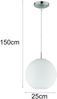 LED Pendelleuchte mit Kugel aus weißem Opalglas, Ø 25cm Bild 4