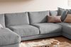 KAWOLA Sofa MADELINE Wohnlandschaft U-Form Cord grau Longchair links 86 x 224 x 425 cm Bild 5