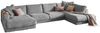 KAWOLA Sofa MADELINE Wohnlandschaft U-Form Cord grau Longchair links 86 x 224 x 425 cm Bild 3