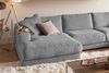 KAWOLA Sofa MADELINE Wohnlandschaft U-Form Cord grau Longchair links 86 x 224 x 425 cm Bild 4