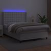 vidaXL Boxspringbett mit Matratze & LED Weiß 140x190 cm Kunstleder 3139380 Bild 3