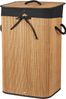 Koopman Wäschekorb Wäschebehälter Wäschesammler Korb Bambus Faltkorb Badezimmer (Stück, 1 St, Packung), Braun / Schwarz, Faltbar, 60x40x30cm, mit Deckel, Dekorativ Bild 1
