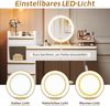 Schminktisch mit LED-Spiegel 100x41,5x102 cm, Weiß, ausziehbare Platte & 6 Schubladen (ohne Hocker) Bild 5