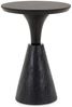 IDIMEX Beistelltisch BHIMA, Couchtisch rund 40 cm aus Mangoholz, skulpturales Design Schwarz Bild 3