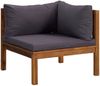 vidaXL Ecksofas 2 Stk. mit Dunkelgrauen Kissen Massivholz Teak 316278 Bild 3