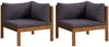 vidaXL Ecksofas 2 Stk. mit Dunkelgrauen Kissen Massivholz Teak 316278 Bild 2
