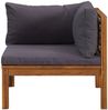 vidaXL Ecksofas 2 Stk. mit Dunkelgrauen Kissen Massivholz Teak 316278 Bild 4