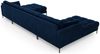 Micadoni Panorama-Sofa Mamaia 6-Sitzer Samt Bluvel Königsblau schwarze Beine Bild 3